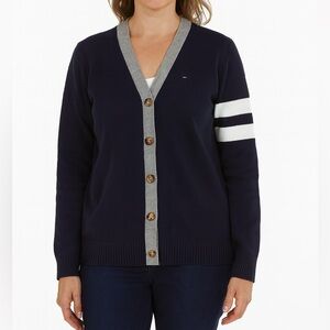 Tommy Hilfiger Women's Navy and Gray Cardigan